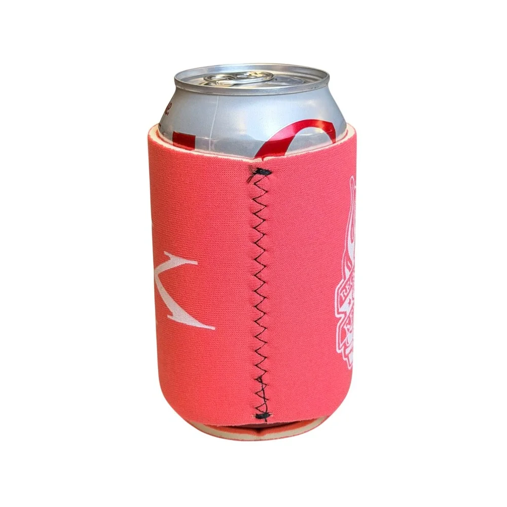 Reckless Kelly Can Cooler Koozie Pink Neoprene Merch Logo Flaming Cowboy Boot